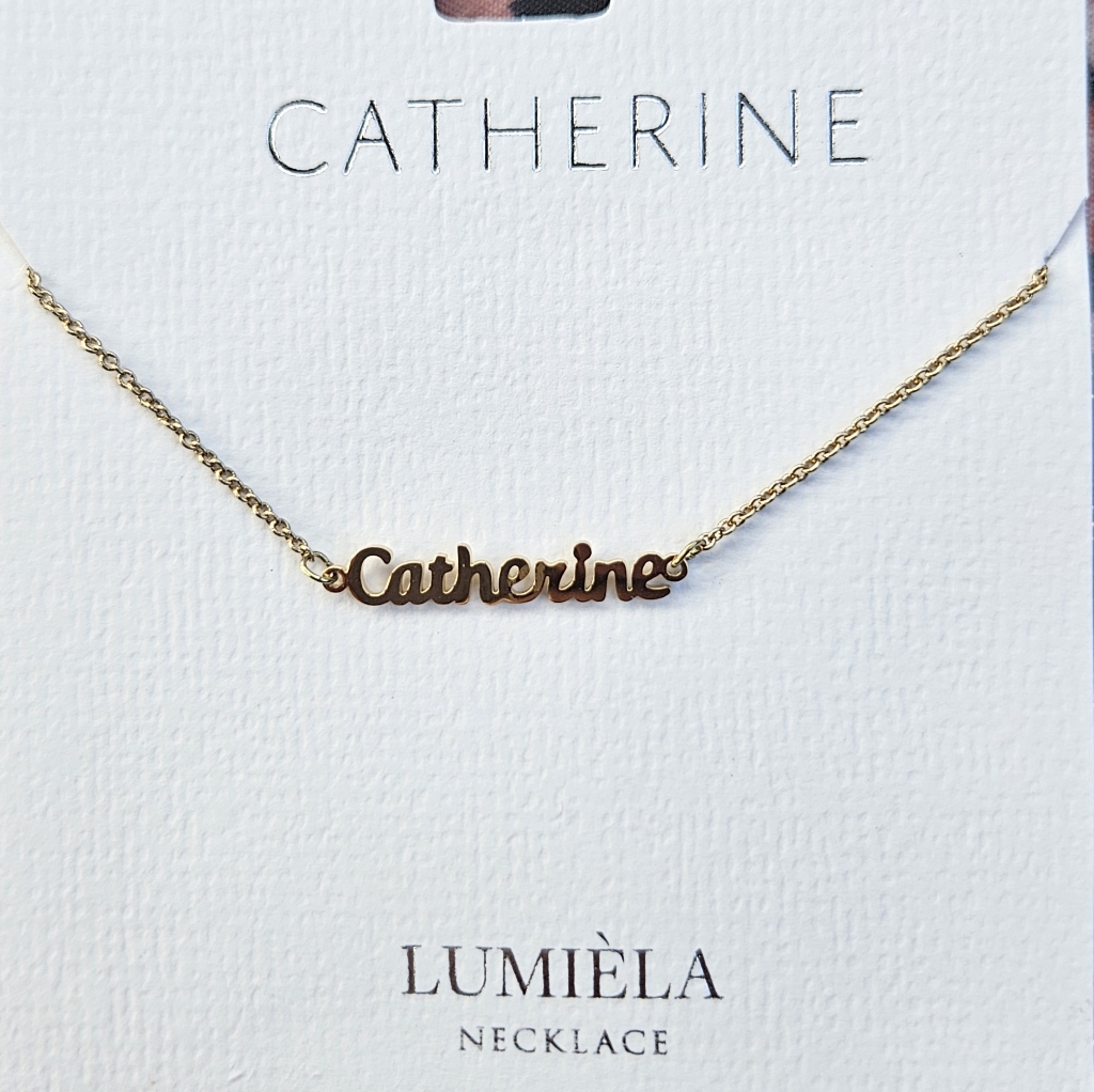 Catherine Script Name Chain Goldtone Necklace